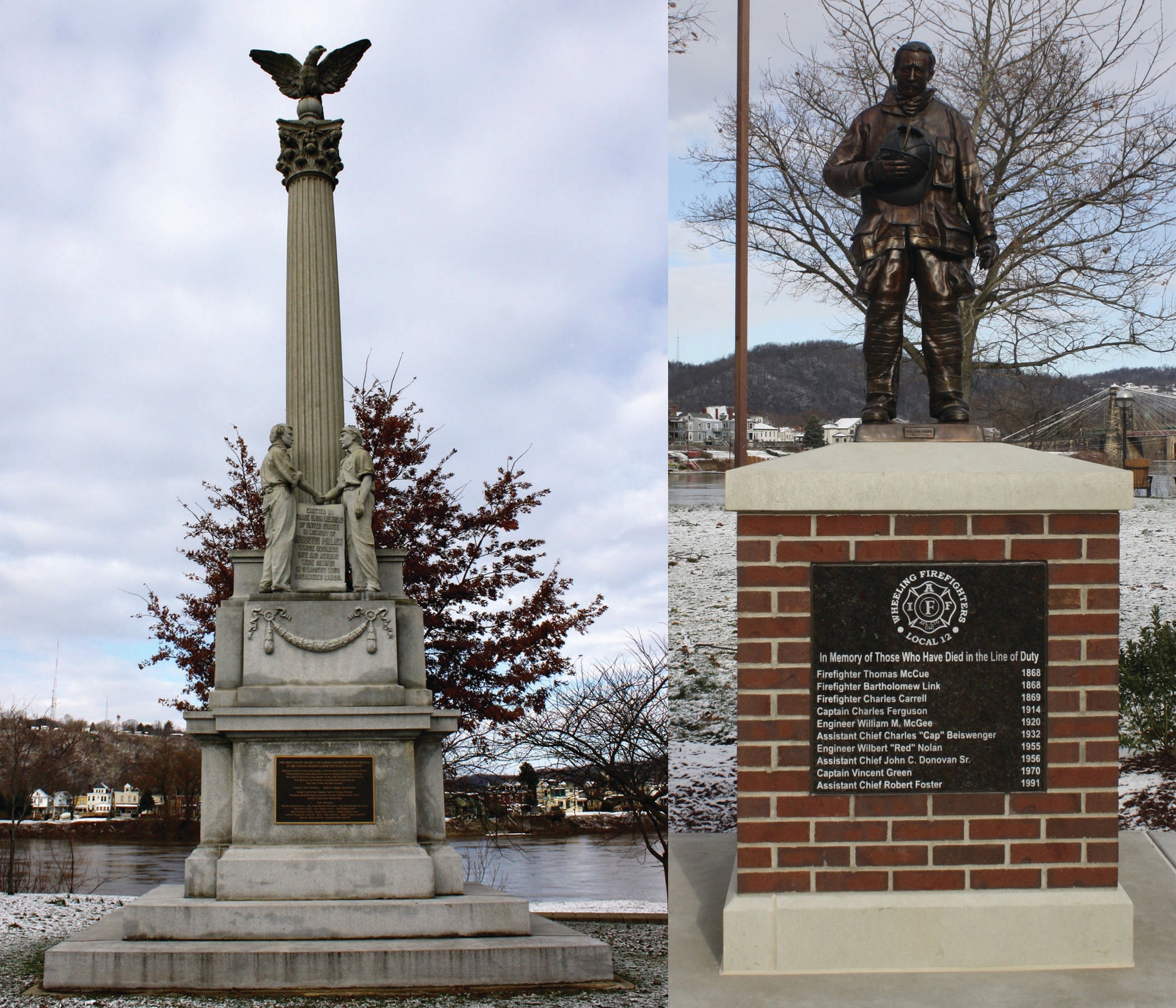 Augustus Pollack Monument, and Fire Fighter