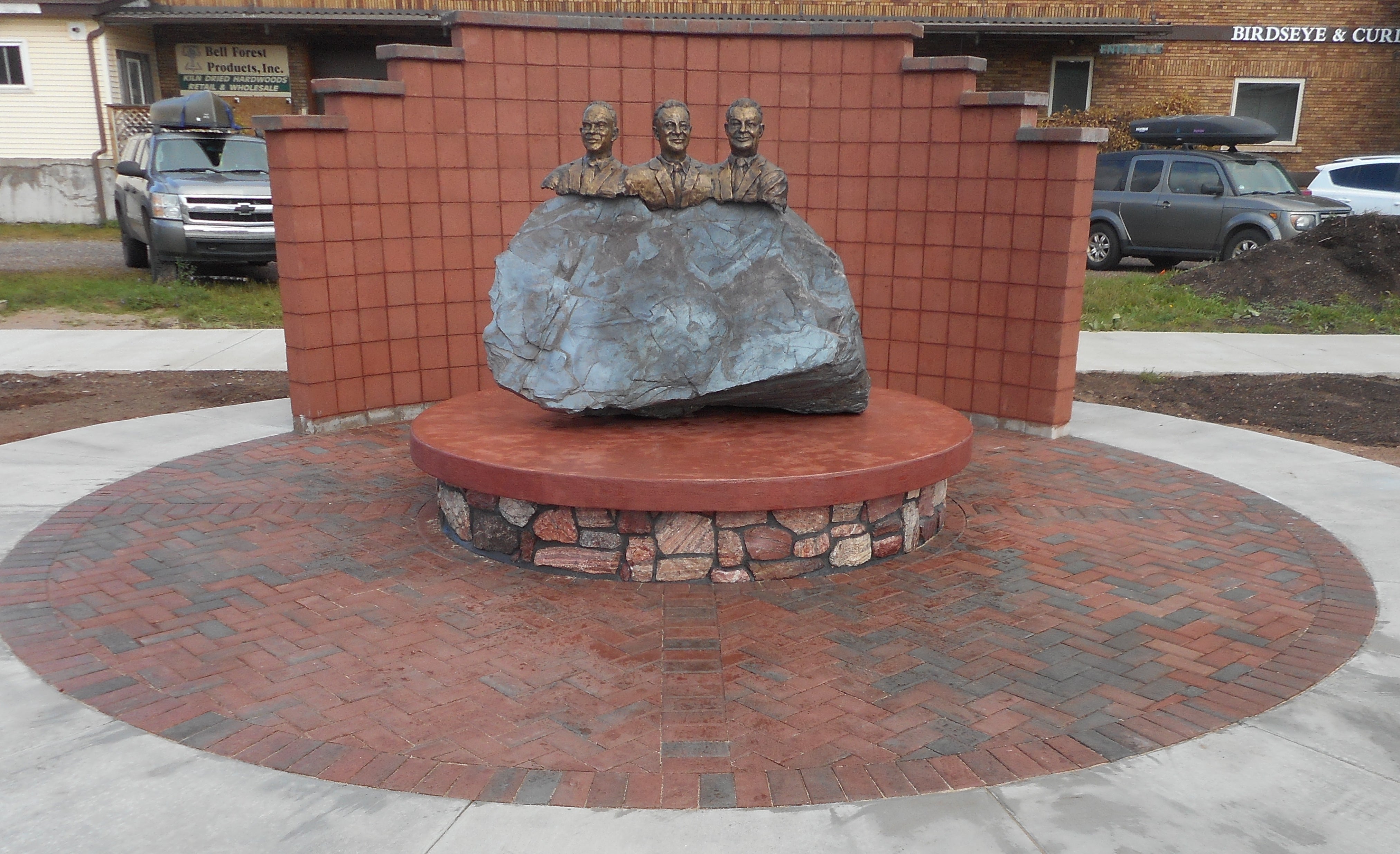 The Three Sons of Ishpeming monument built by BAC Local 2 Michigan members.