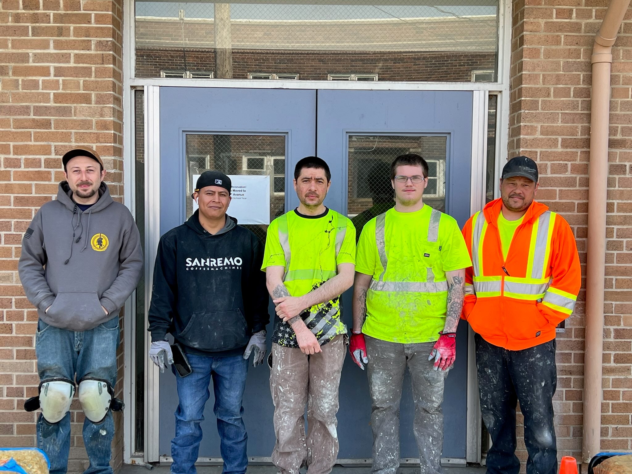 BAC members part of Lenarduzzi Terrazzo’s new union team, (l-r) Jared Hickman, Juan Balderas, Chad Evans,  Tyson Evans, Jeremy Hutzenbuehler