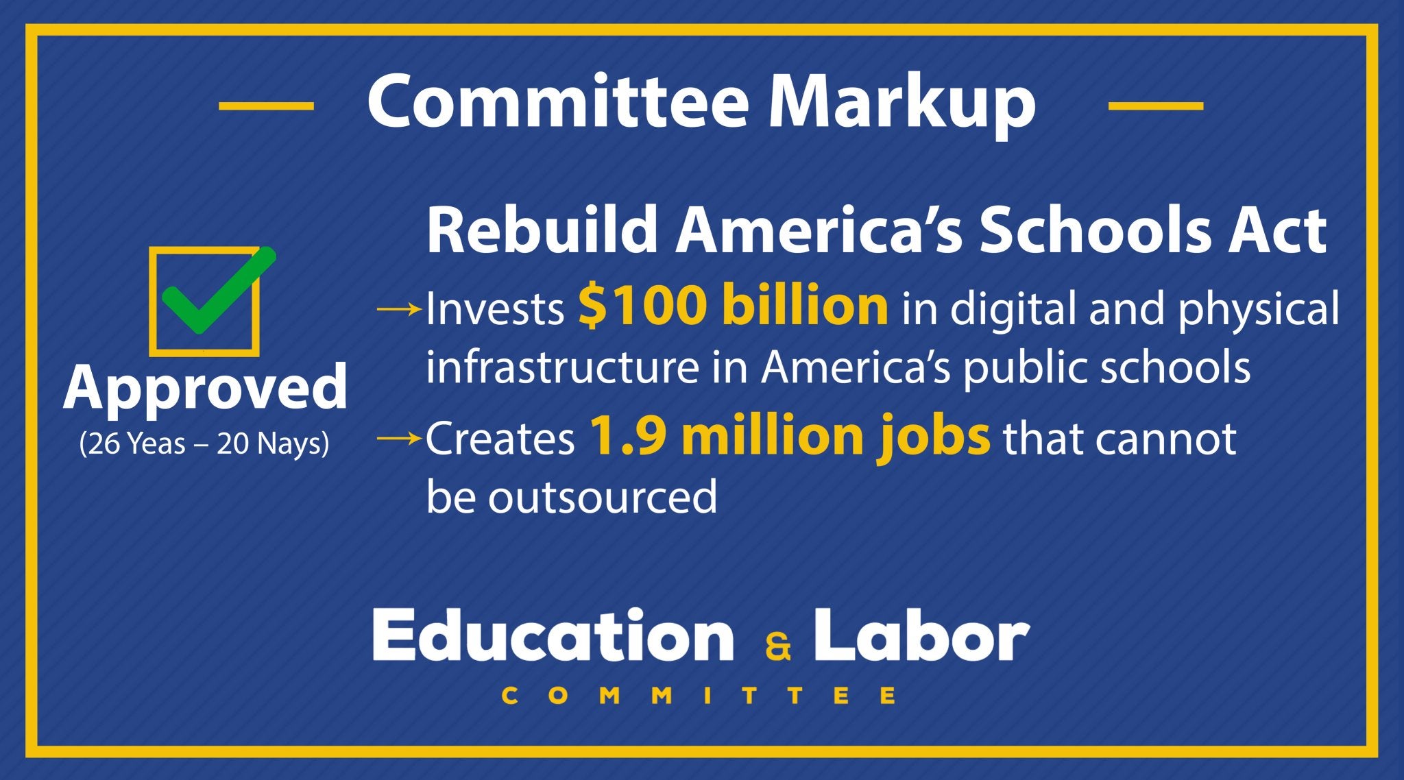 House Committee on Education and Labor Approved