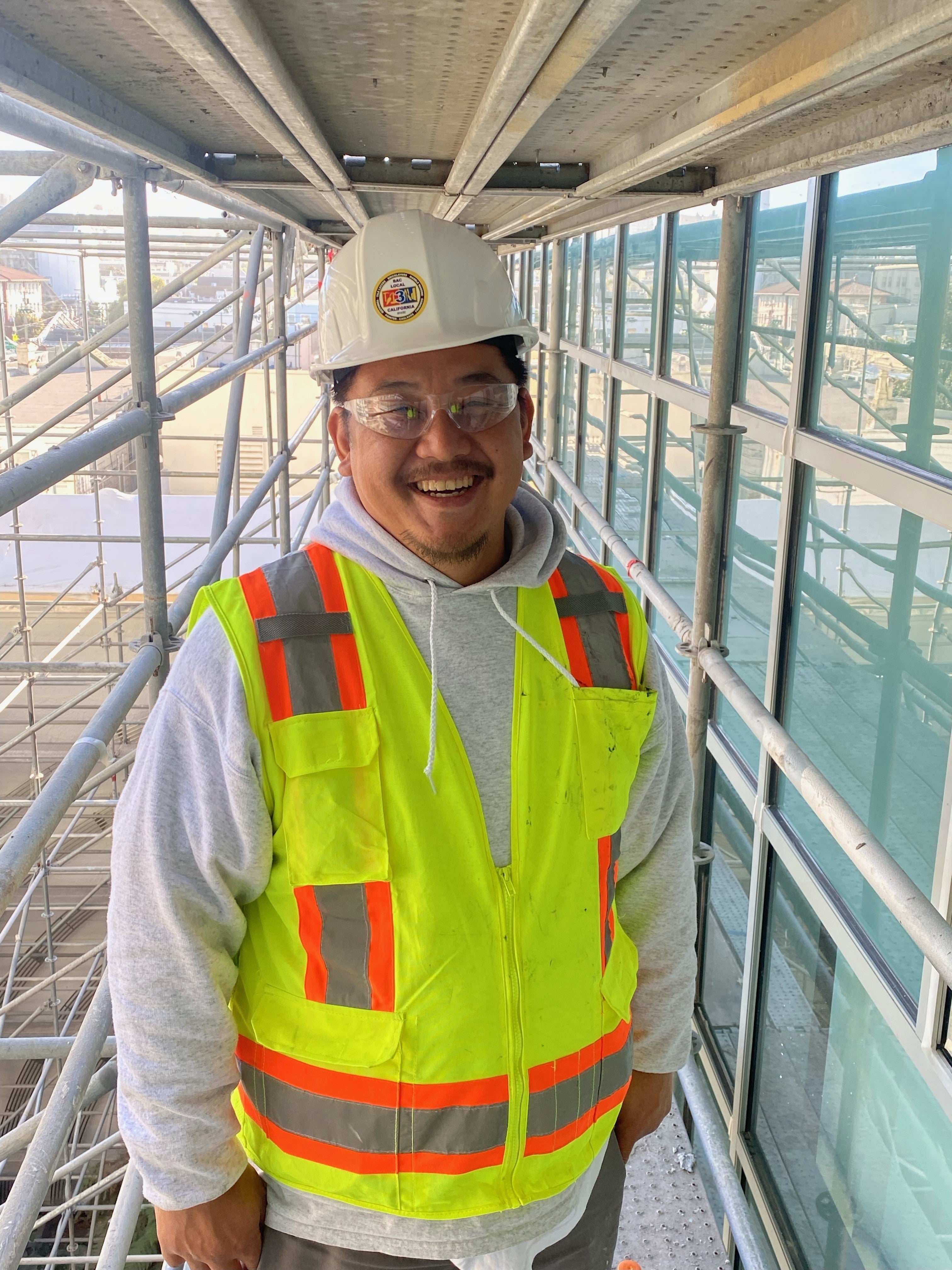 Local 3 California PCC apprentice Vanhsay Nompraseurt  on an Urban project on Treasure Island